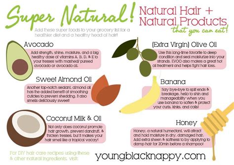 Infographic: Natural Ingredients for Natural Hair | Diy hair care ...