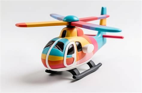 Premium AI Image | A toy helicopter with a rainbow colored tail and a ...