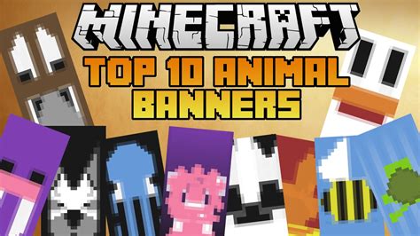 Minecraft 10 epic Animal banners! With tutorial! - YouTube