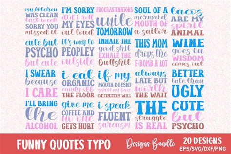 Funny Quotes Typo Bundle Graphic by Sublimation Creator · Creative Fabrica