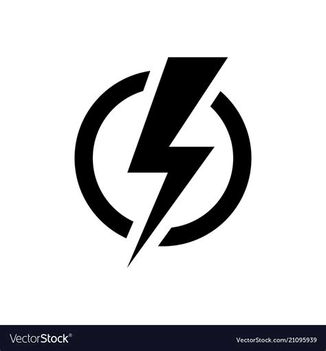 Lightning bolt icon electric power symbol Vector Image