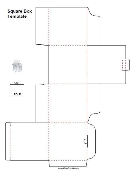 Paper Box Lid Template - Origami