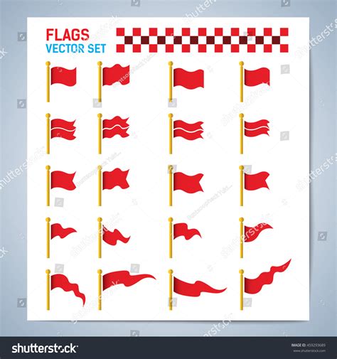 Vector Set Different Flag Shapes Isolated Stock Vector (Royalty Free ...