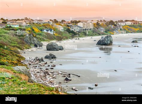 Bandon Beach at Sunset, Oregon-USA Stock Photo - Alamy