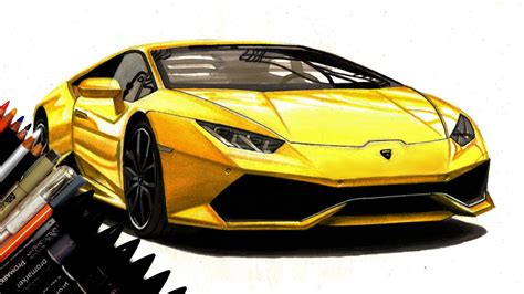 Realistic Car Drawing - Lamborghini Huracan - Time Lapse - Drawing ...