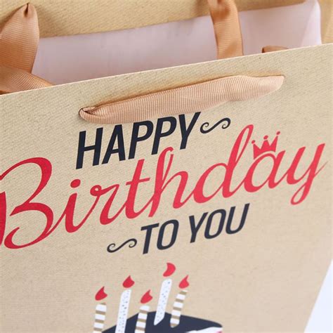 Customized Brown Birthday Paper Bag with Tissue Paper Manufacturers ...