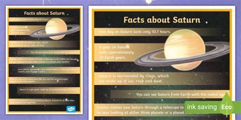 FREE! - Facts about Saturn Poster For Kids (Teacher-Made)