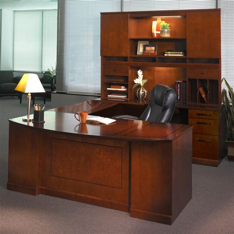 Mayline Sorrento Series U-Shape Executive Desk with Hutch | Wayfair