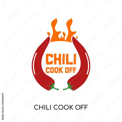 chili cook off logo isolated on white background for your web, mobile ...