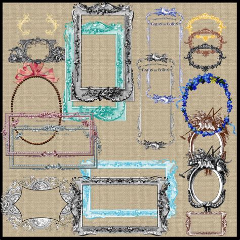 Items similar to Digital Scrapbooking Frames VINTAGE FRAMES Digital ...