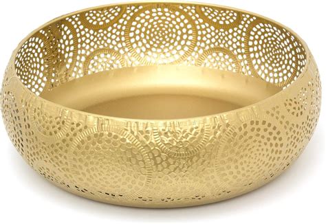 Carousel Home Gifts Stylish Kasbah Gold Effect Display Bowl | Round ...