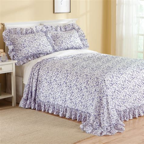 Floral Plisse Ruffle Bedspread | Collections Etc.