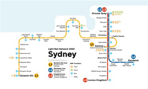 Sydney — light rail network with connections [unofficial] [diagram] [OC ...