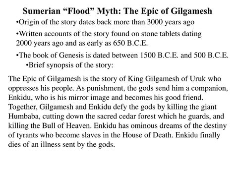 Epic Of Gilgamesh Flood Summary - The Babylonian Story Of The Deluge ...