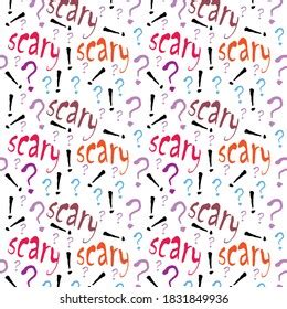 Colorful Text Scary Question Mark Exclamation Stock Illustration ...