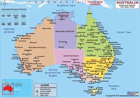 Australian States And Capitals Map - Athene Patricia