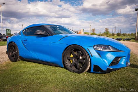 Blue Mk5 Supra outside of a Rockford Car Show - BenLevy.com