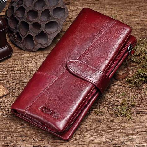 HENGSHENG Genuine Leather Women’s Long Fashion Wallets