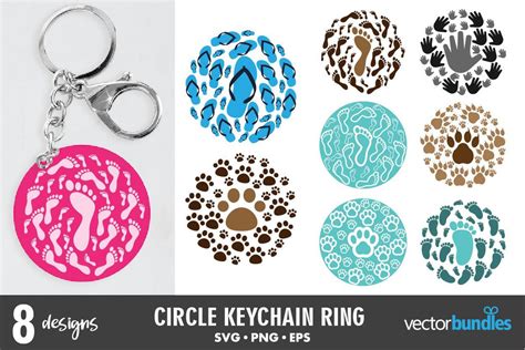 Keychain round svg bundle - So Fontsy