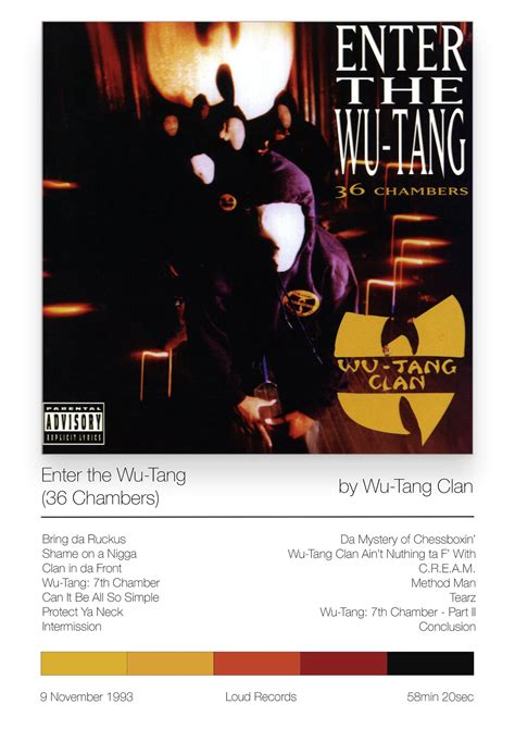 Wu-Tang Clan Enter The Wu-Tang 36 Chambers Album Cover | Etsy