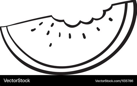 A watermelon slice sketch Royalty Free Vector Image