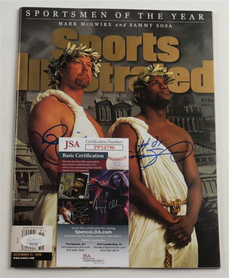 Mark McGwire & Sammy Sosa Signed 1998 Sports Illustrated Magazine (JSA ...