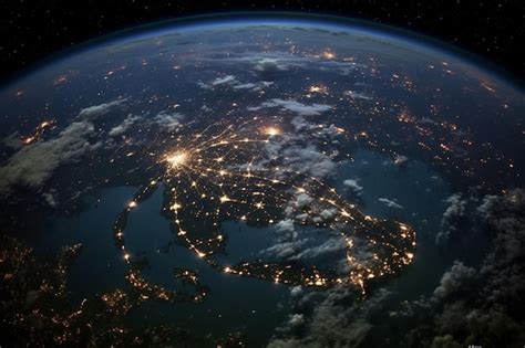 Premium AI Image | view from earth at night