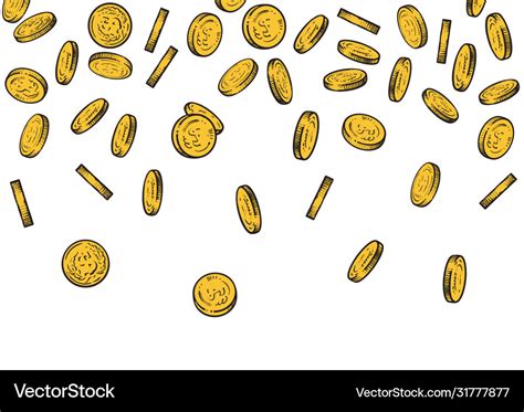 Seamless background with falling gold coins Vector Image