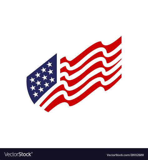 Red blue star and stripes america us flag logo Vector Image