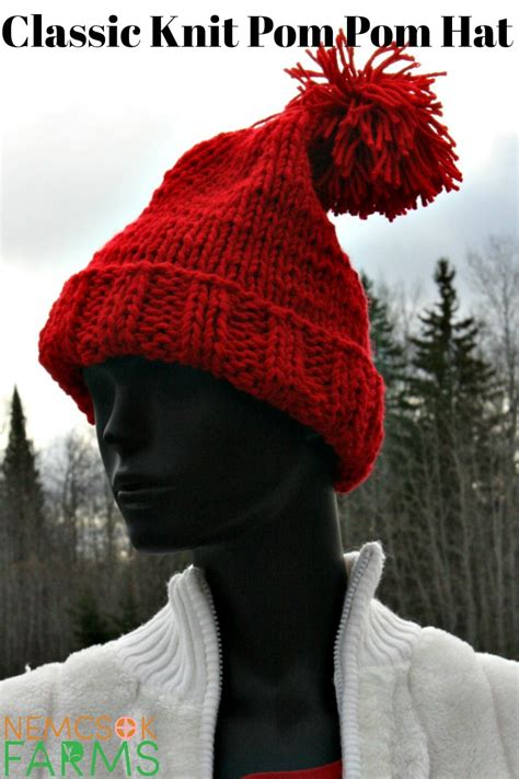 Quick & Classic Pom Pom Hat Knitting Pattern