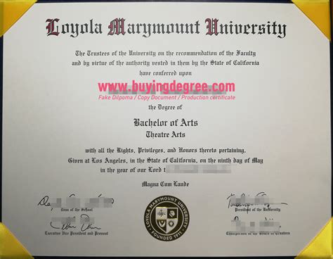 Safely buy a Loyola Marymount University degree diploma