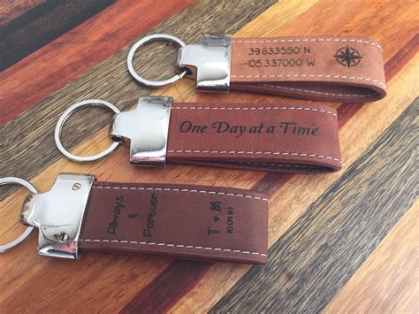 Personalized Leather Keychain, Custom Gift, Laser Engraved Signature ...