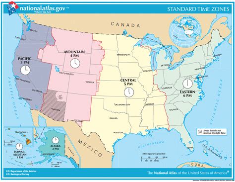 United States Time Zones Map