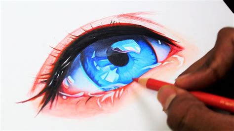 DRAWING A Realistic ANIME Eye (Time Lapse)レム - YouTube