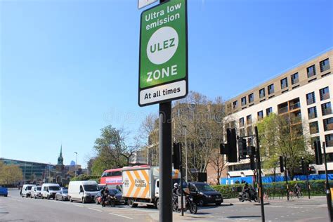 ULEZ Sign, London, UK - April 9 2019: ULEZ Ultra Low Emission Zone New ...