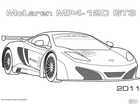 Ausmalbild: 2011 McLaren MP4 12C GT3 | Ausmalbilder kostenlos zum ...