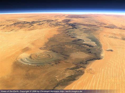 The Eye of the Sahara is situated in Oudane Mauritania. Originally ...