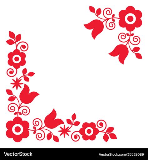 Polish traditional folk art corner design Vector Image