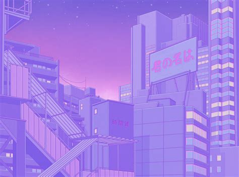 Retro Anime Aesthetic Wallpaper Purple - Anime Wallpaper HD