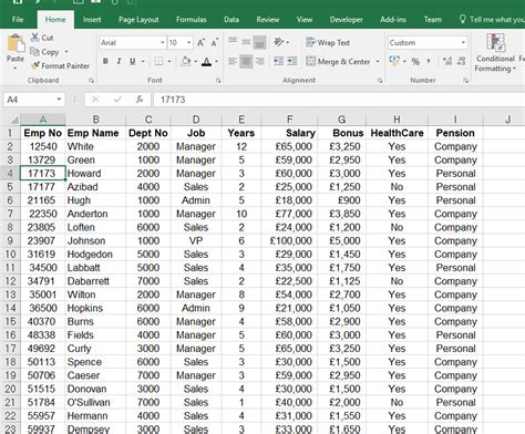 Benefits of Using Excel to Format Database Lists as Tables