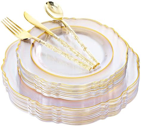 Wholesale Liacere 150PCS Clear Gold Plastic Plates & Disposable Gold ...