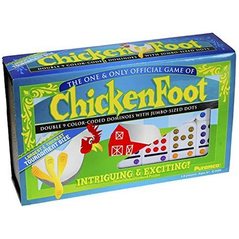 Dominoes Chicken Foot Double 9, Tournament Size Set With Colored Dots ...