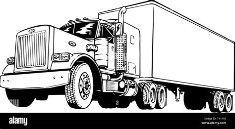 Classic Peterbilt Vector Illustration Stock Vector Image & Art - Alamy