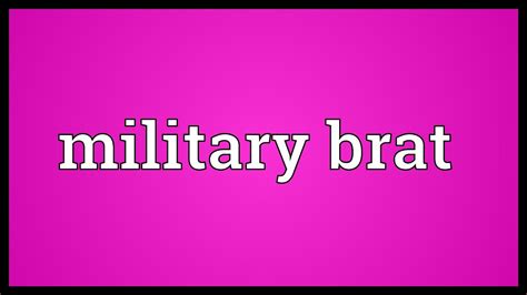 Military brat Meaning - YouTube