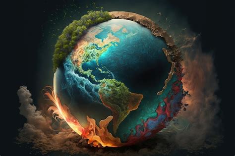 Premium Photo | Birth of the planet earth fantasy art