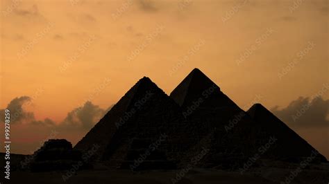 Sunrise over pyramids in Giza Egypt. (Time lapse. Animation. Montage ...