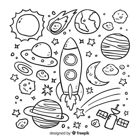 Hand-drawn Planet Collection Concept | Space drawings, Mini drawings ...