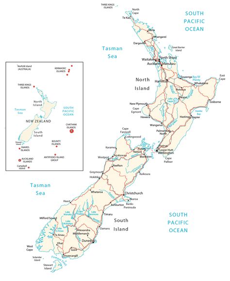 Detailed New Zealand Map - Almire Marcelia