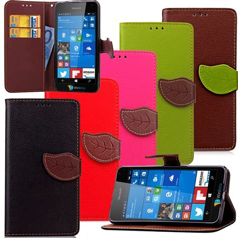 For Microsoft Nokia Lumia 650 Flip Case Leaf Leather Case for Nokia 650 ...