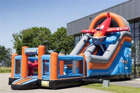 MC007 Multiplay Airplane Inflatable Bouncy Castle with Slideombos ...